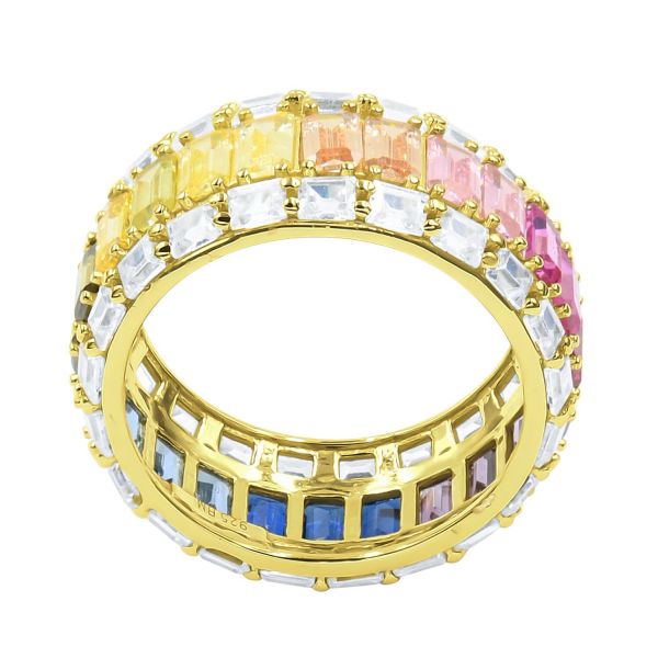 Sterling 925er Silber Micro Pave Ring - PRISMATIC gold