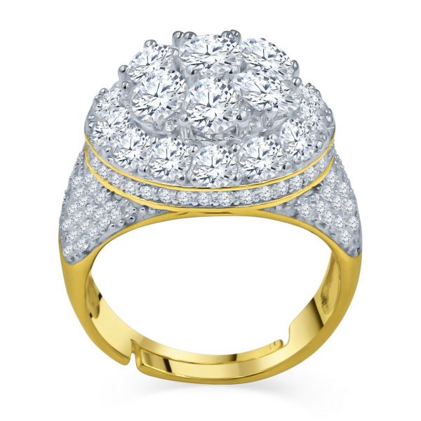 Sterling 925er Silber Micro Pave Ring - ANGELIC gold