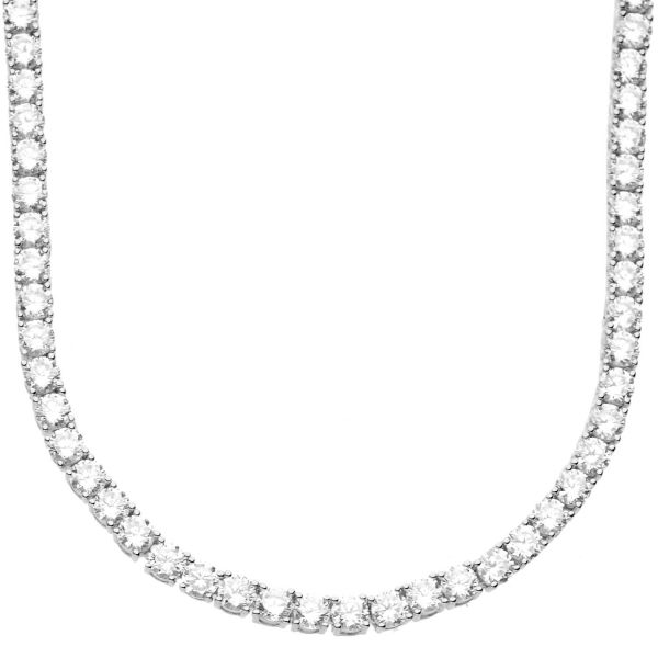 Premium Bling - Sterling 925 Silver CZ Necklace - 4mm