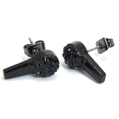 Iced Out Bling Ohrstecker Box - MIC schwarz