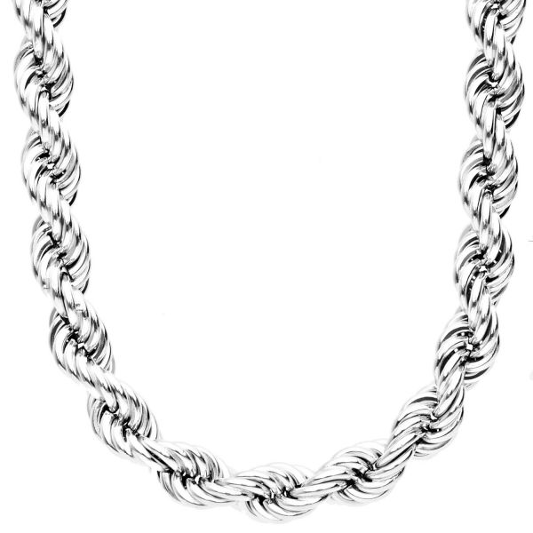 925 Sterling Silver Bling Chain - HOLLOW ROPE 10mm