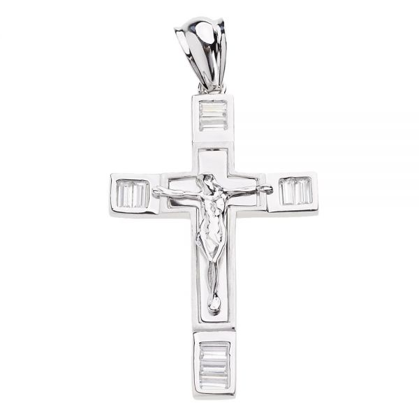 925 Iced Out Sterling Argent Croix - BLISS