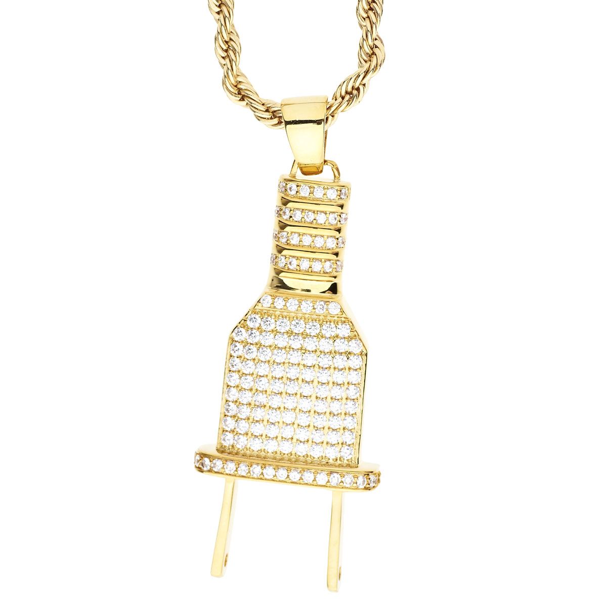 Iced Out Bling Micro Pave Kette - NETZSTECKER gold