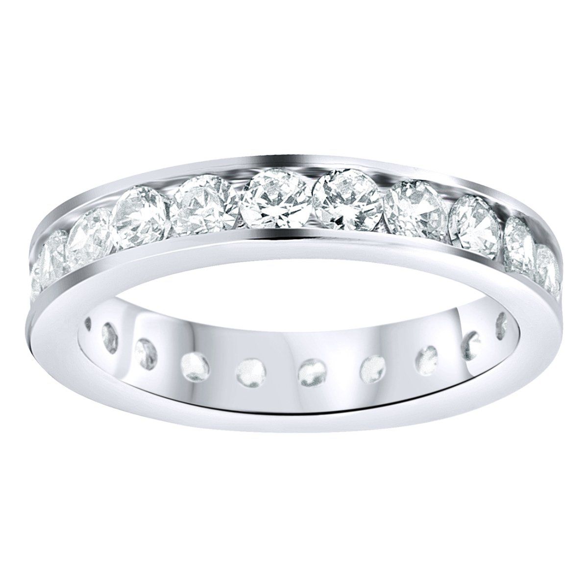 Sterling 925er Silber Eternity Ring – 4mm Channel Set Sterling 925er Silber Eternity Ring – 4mm Channel Set