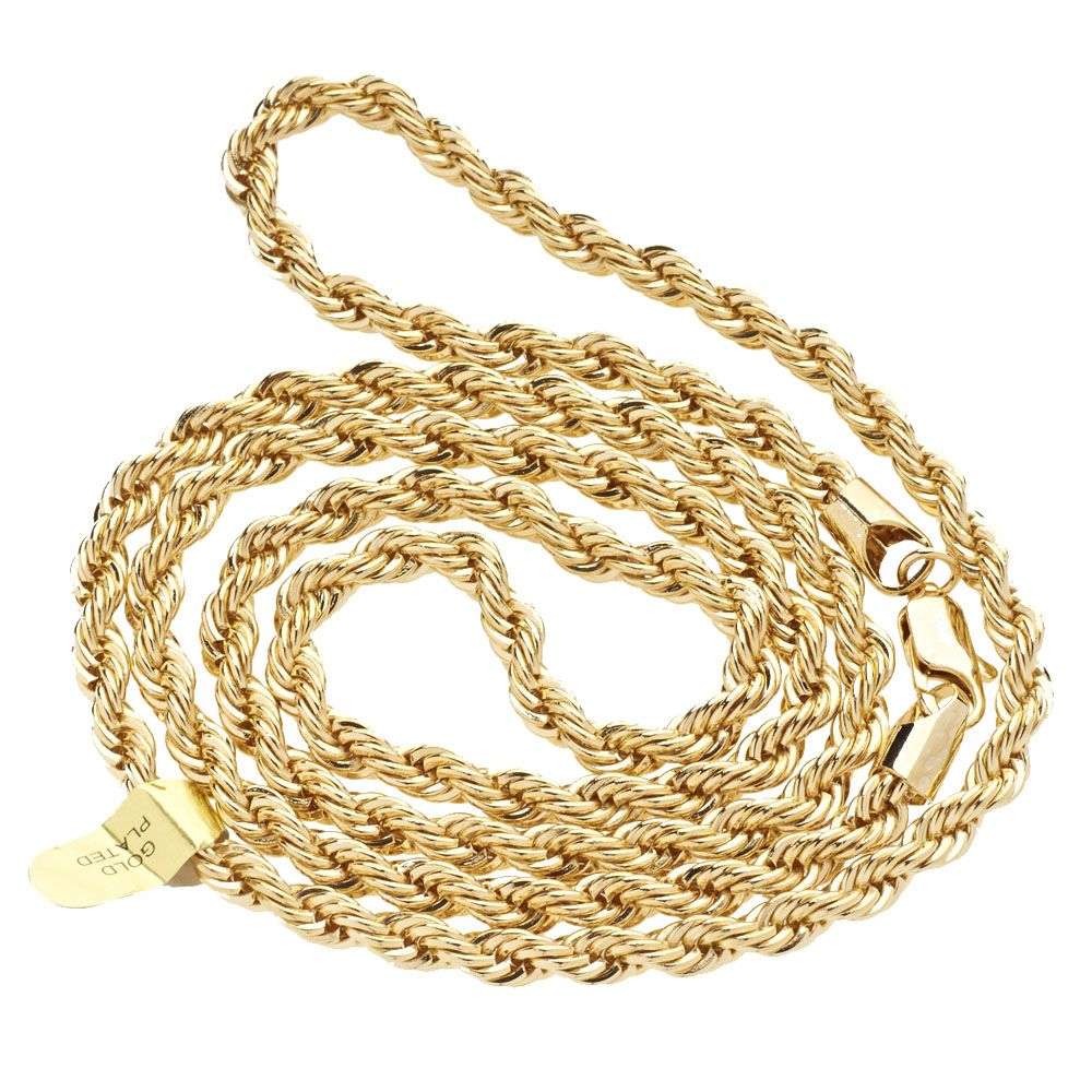 Iced Out Bling Hip Hop Rope Chain - 4mm - gold | Rope chains | Chains ...