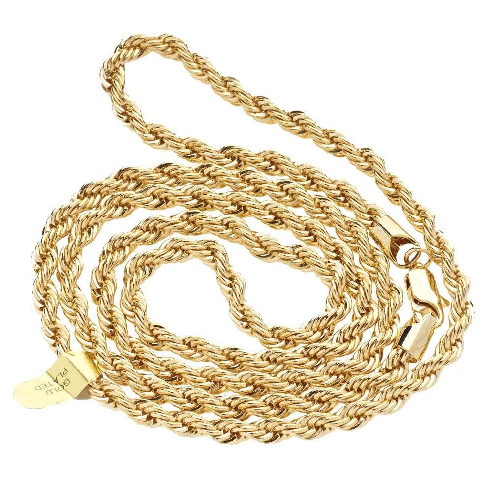 Iced Out Bling Hip Hop Rope Chain 4mm gold Rope chains Chains