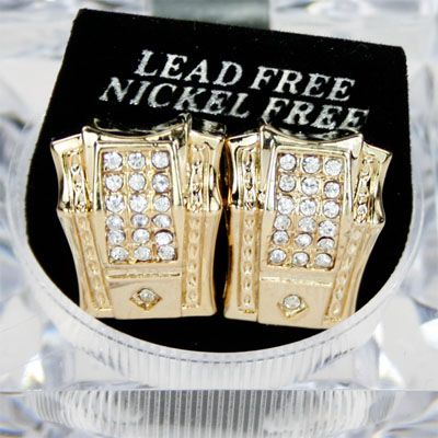 Iced Out Bling Ohrstecker Box - DON gold