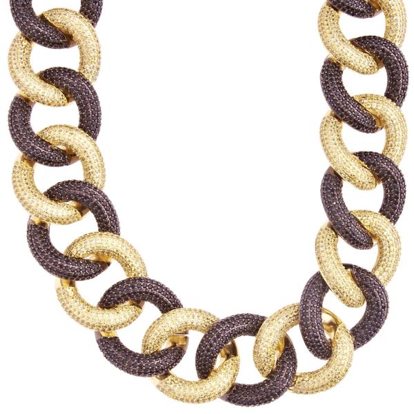 Iced Out Bling Zirconia Chain - MESMERIC Cuban 25mm gold
