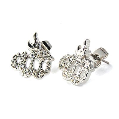 Iced Out Bling Ohrstecker Box - ALLAH silber 12mm