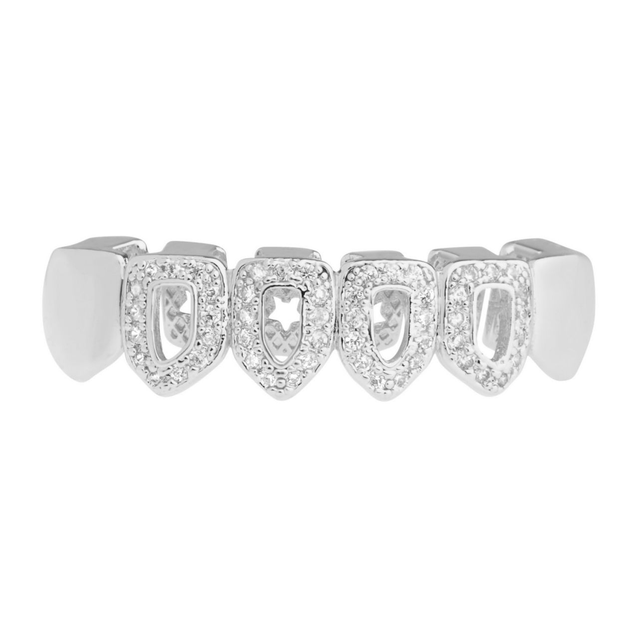 One size fits all Bottom Grillz - CUBIC ZIRKONIA offen