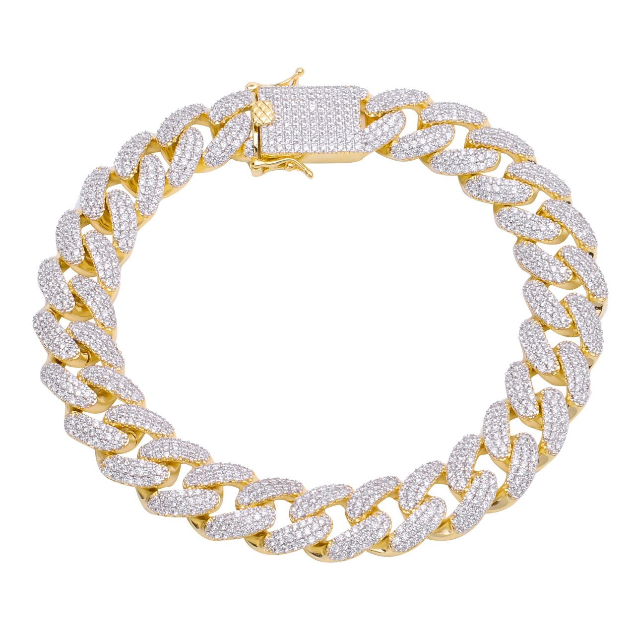 Iced Out Bling High Quality Armband GOLD 1 ROW 8mm