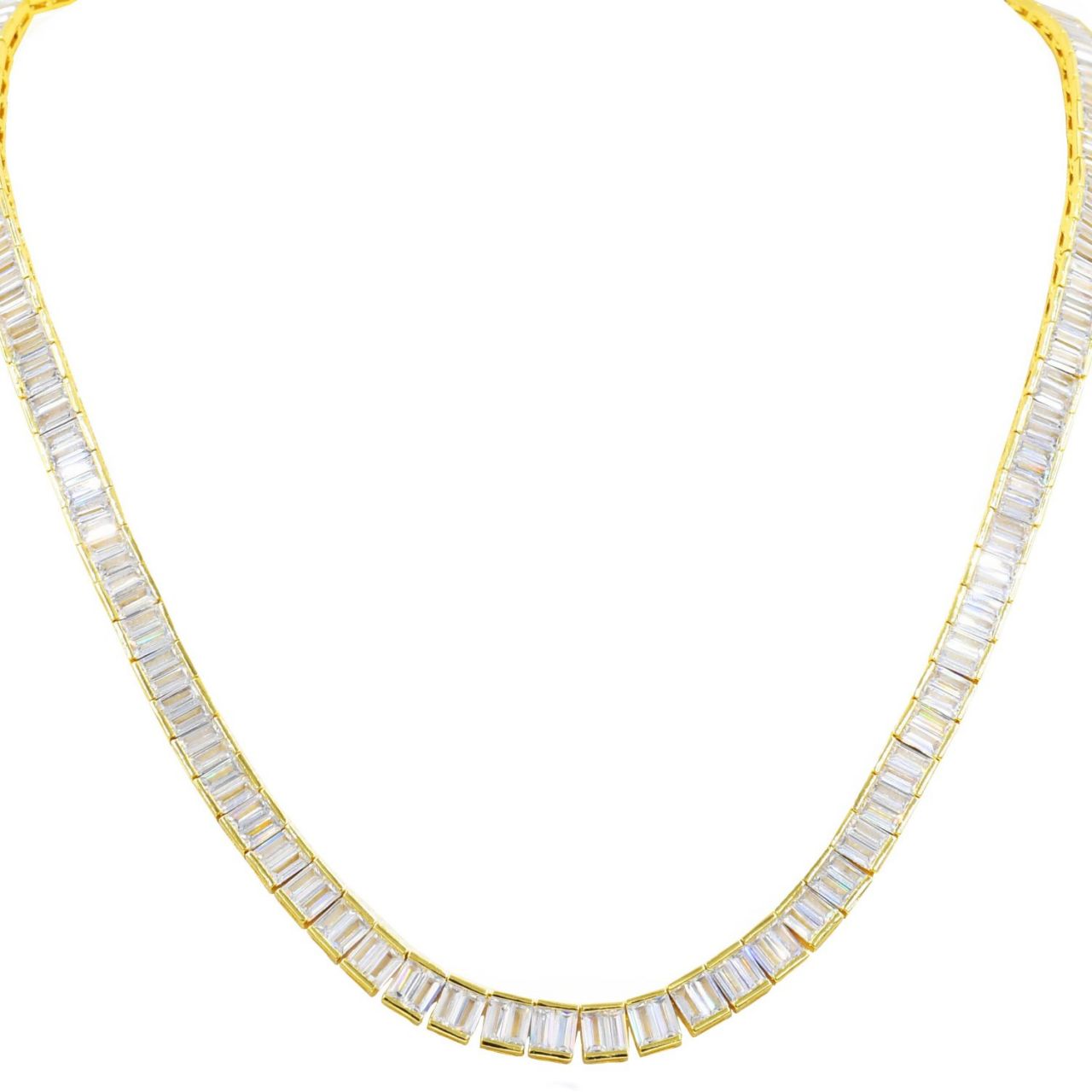 Iced Out Bling Zirkonia Tennis Kette – GLAMOROUS SQUARE 6mm