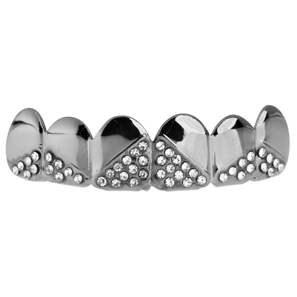 One Size Fits All Bling Grillz - CORNER TOP - Schwarz