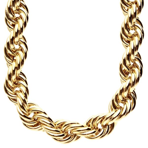 Heavy Solid Rope DMC Style Hip Hop Chain - 16mm gold