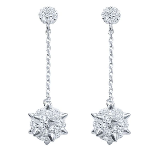 925 Argent Sterling Bling Zircone Boucles d'oreilles VASTY