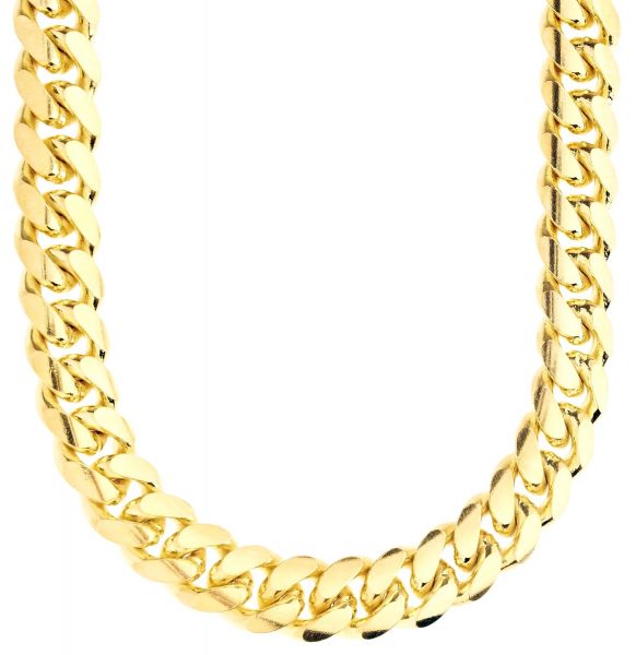 925 Sterling Silver Bling Chain - MIAMI CUBAN 12mm gold