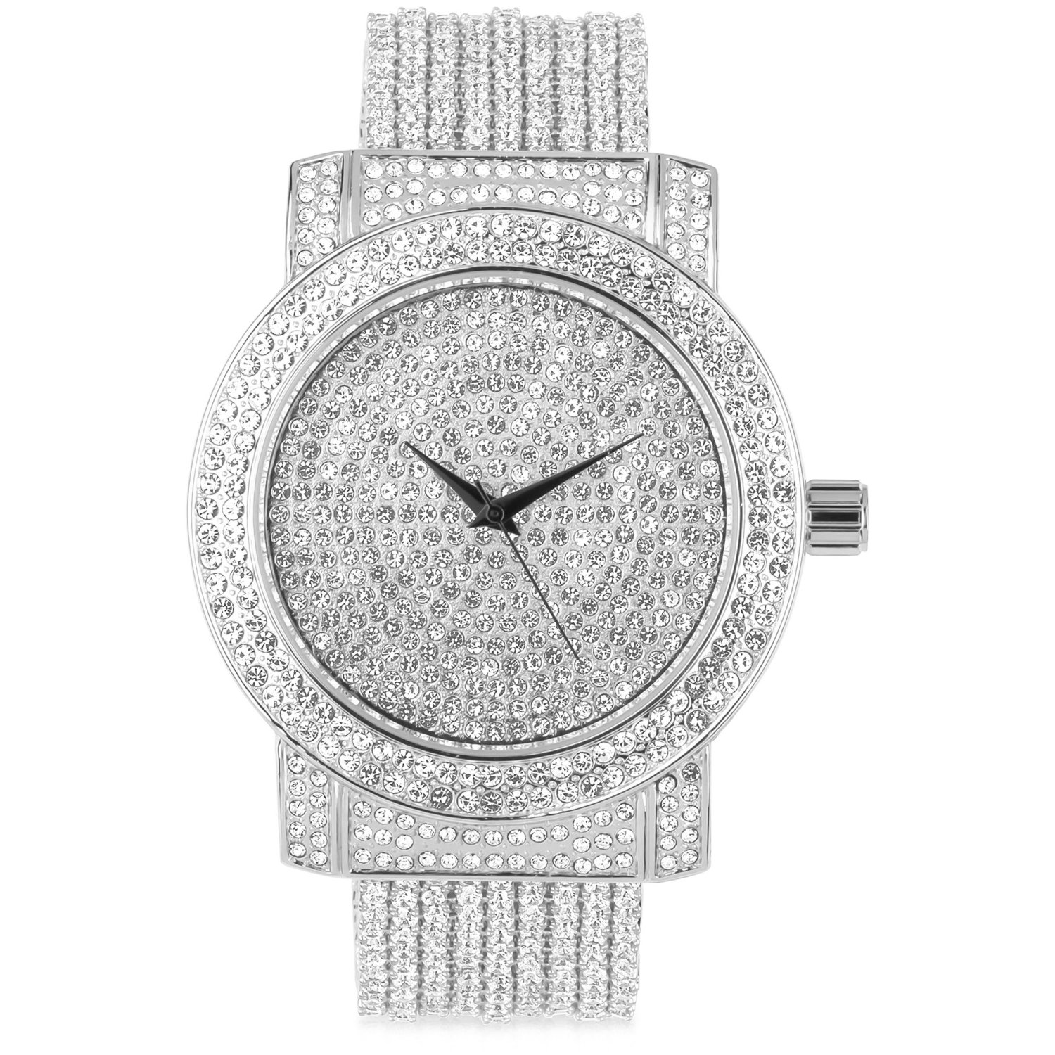 High Quality FULL ICED OUT CZ Watch - silver