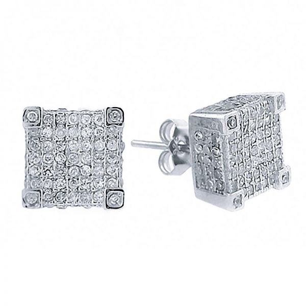 925 Sterling MICRO PAVE Ohrstecker - CUBIC 10mm