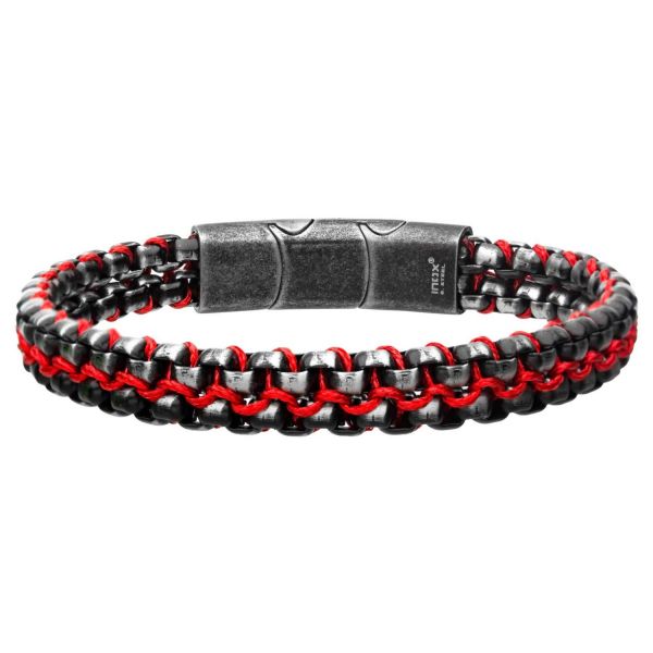 Stainless Steel Allegiance Bracelets with Red Wax Cord